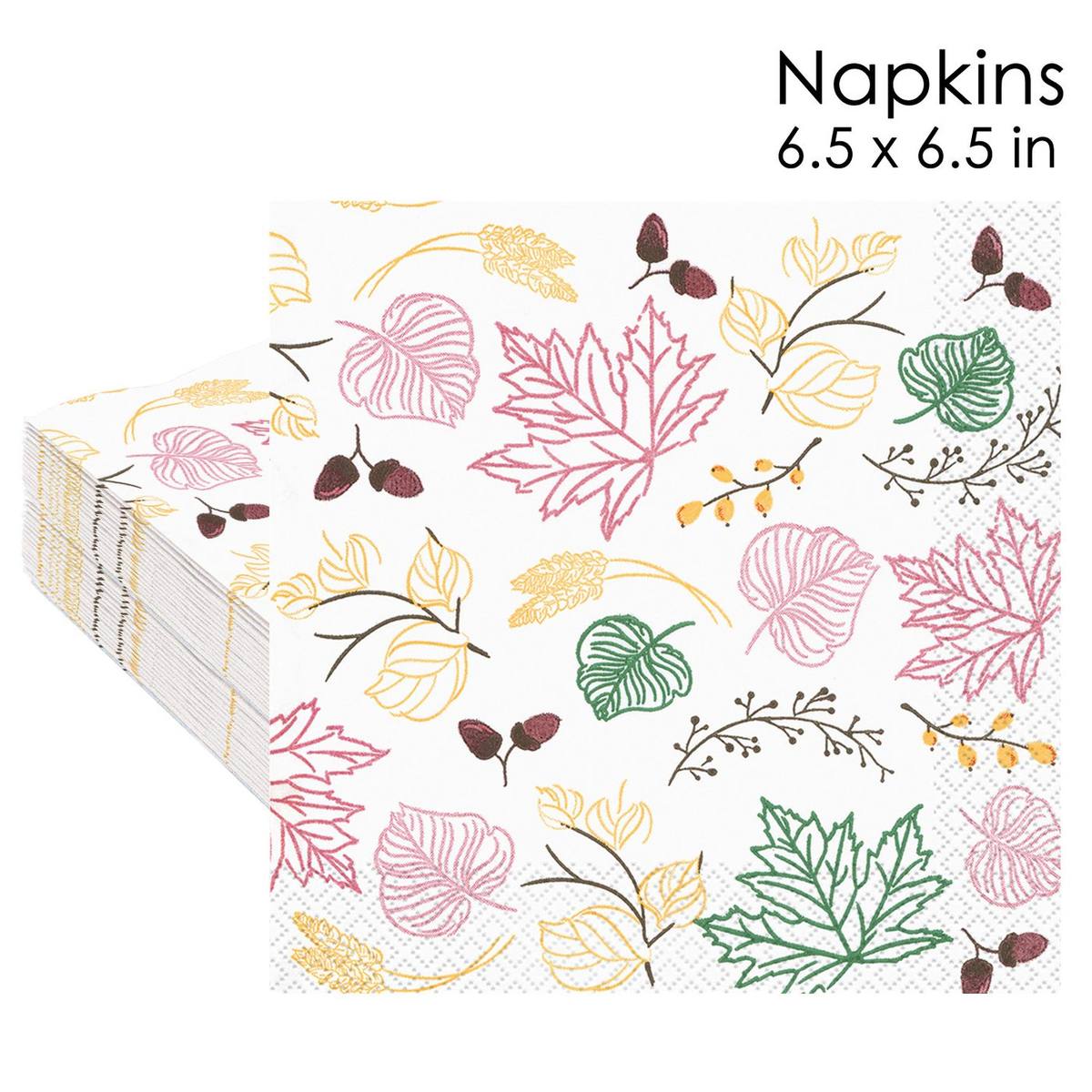 Watercolor Autumn Leaves Napkins