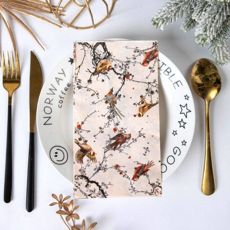 Birds Cherry Branches Napkins