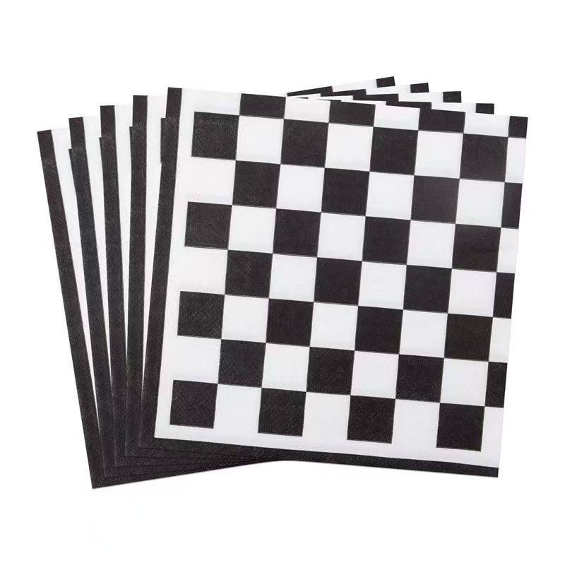 Black & White Checkered Napkins
