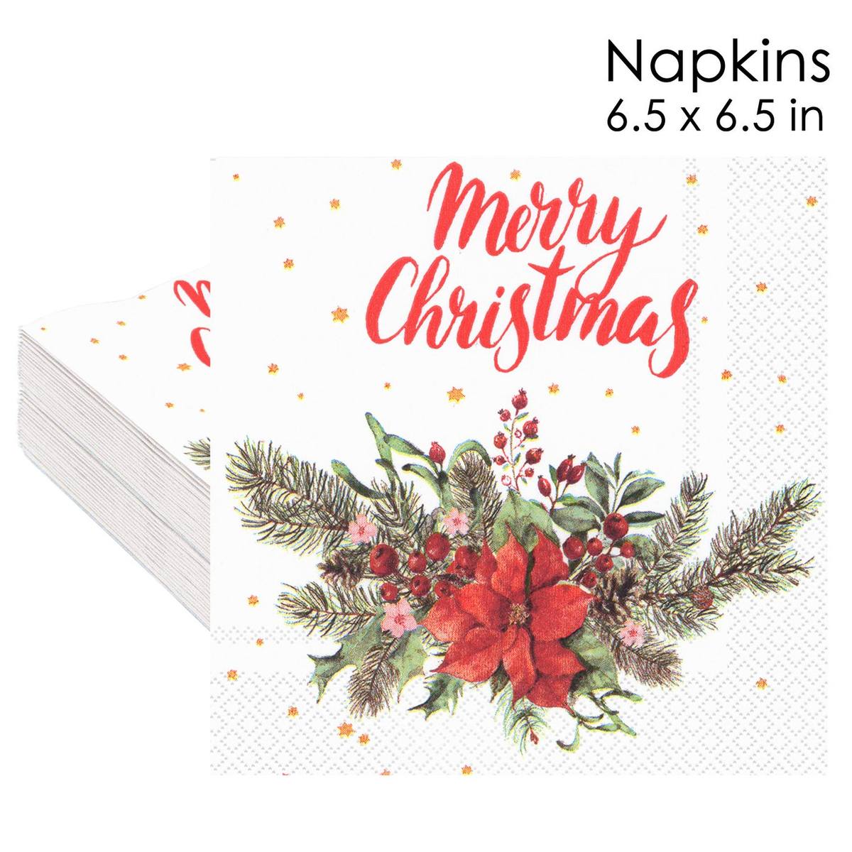 Christmas Poinsettia Floral Napkins