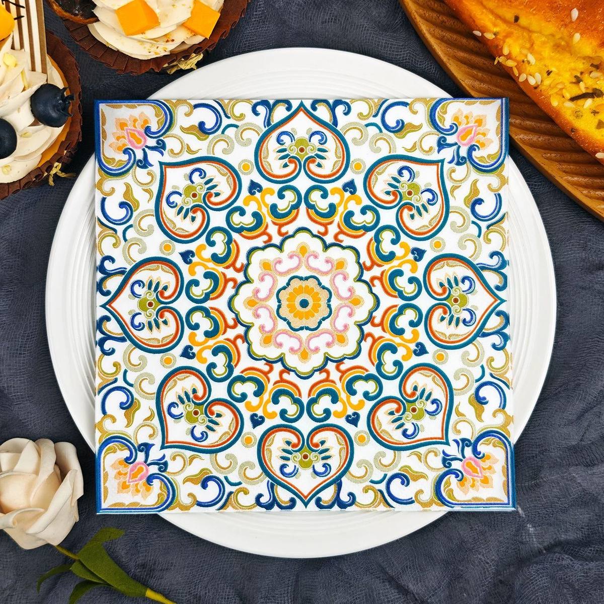 Colorful Mandala Tile Pattern Napkins