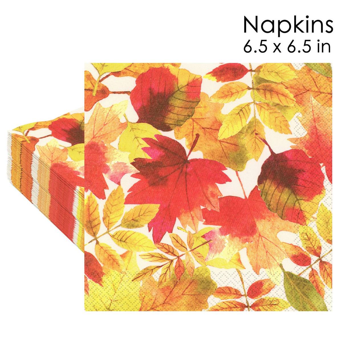 Watercolor Fall Leaves Napkins
