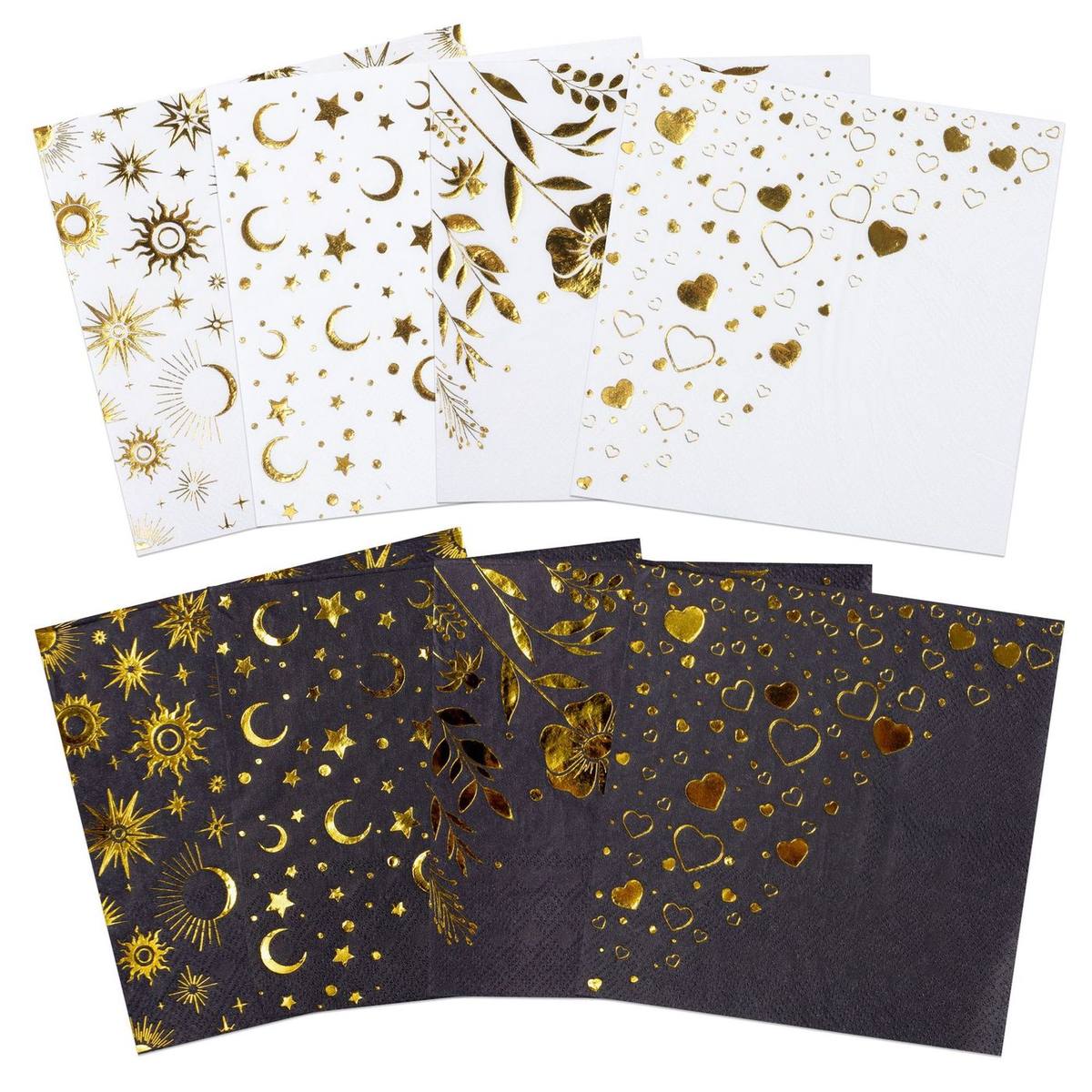 Gold Foil Celestial Set Napkins