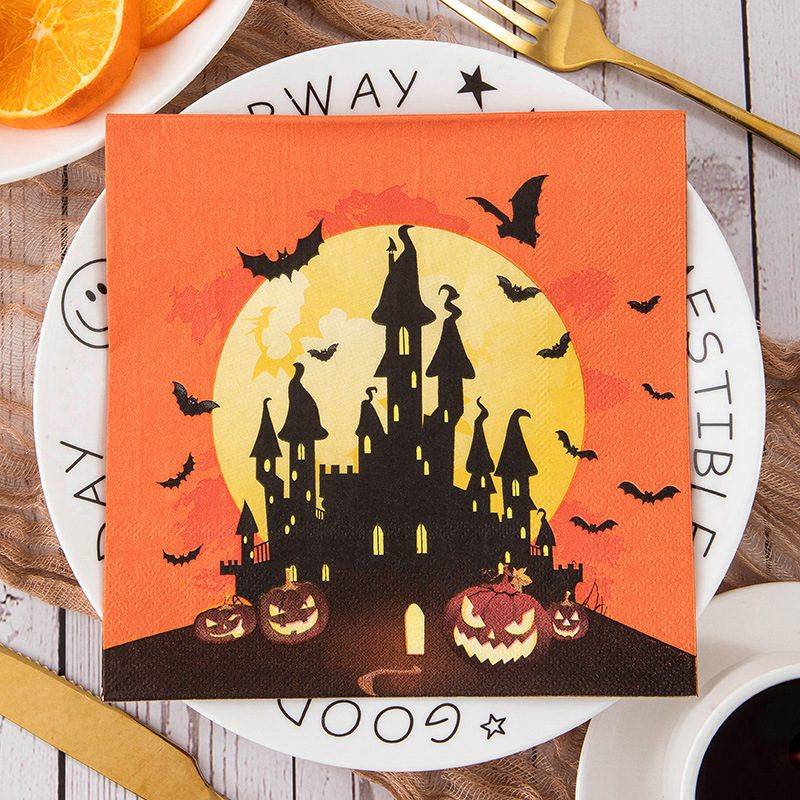 Halloween Castle Pumpkins Napkins