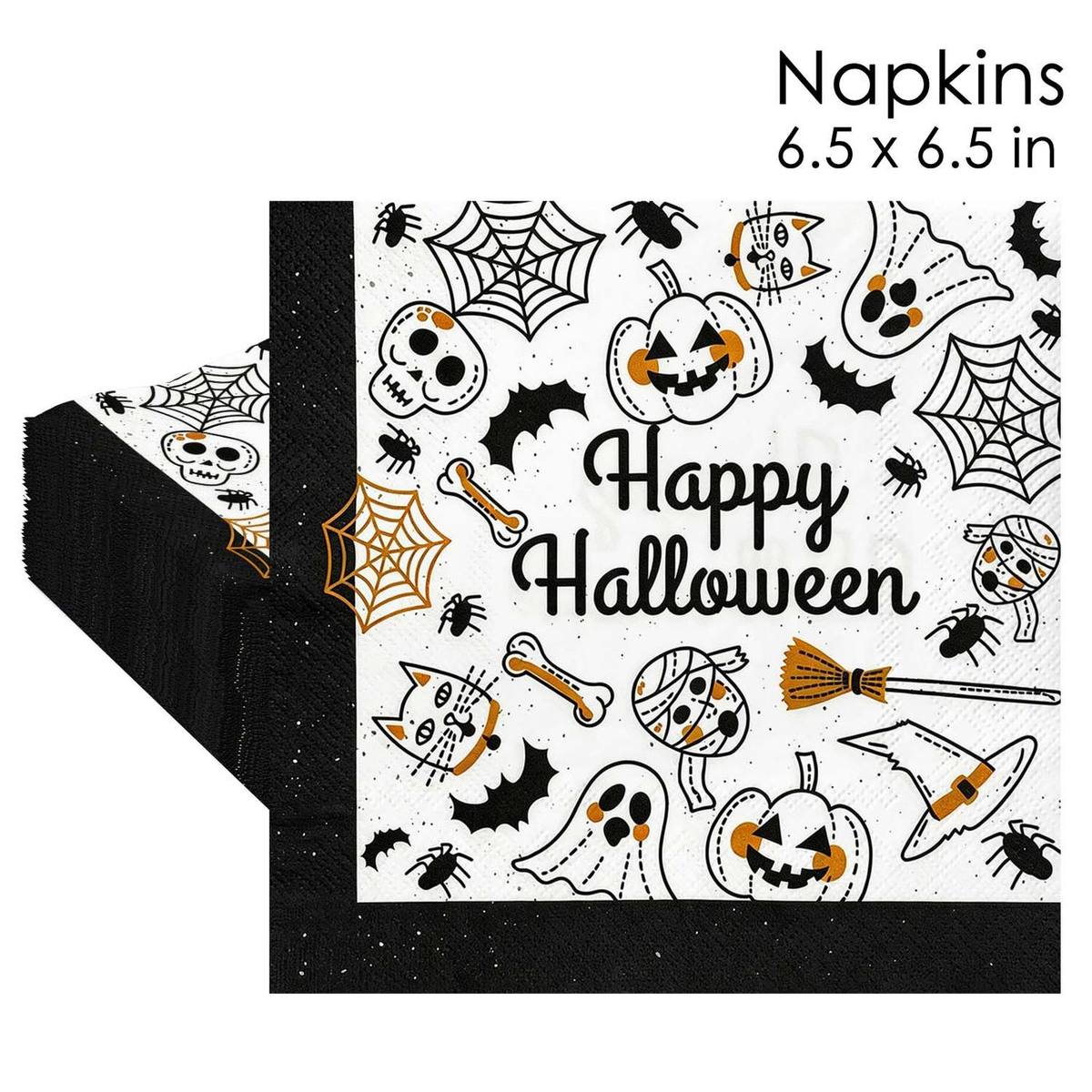 Happy Halloween Skull Ghost Spider Napkins