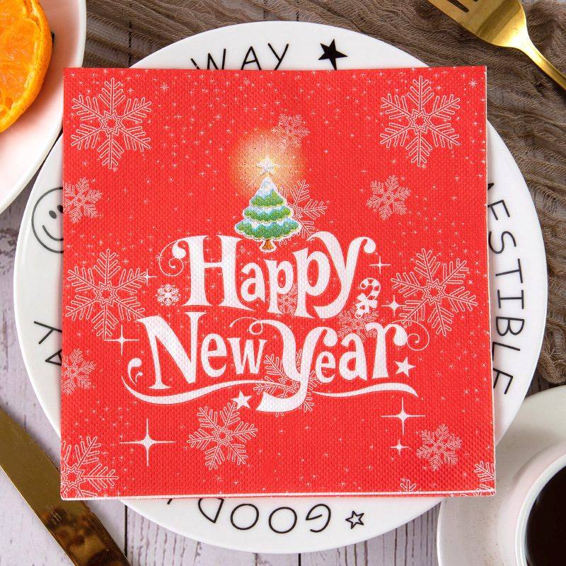 Happy New Year Red Napkins