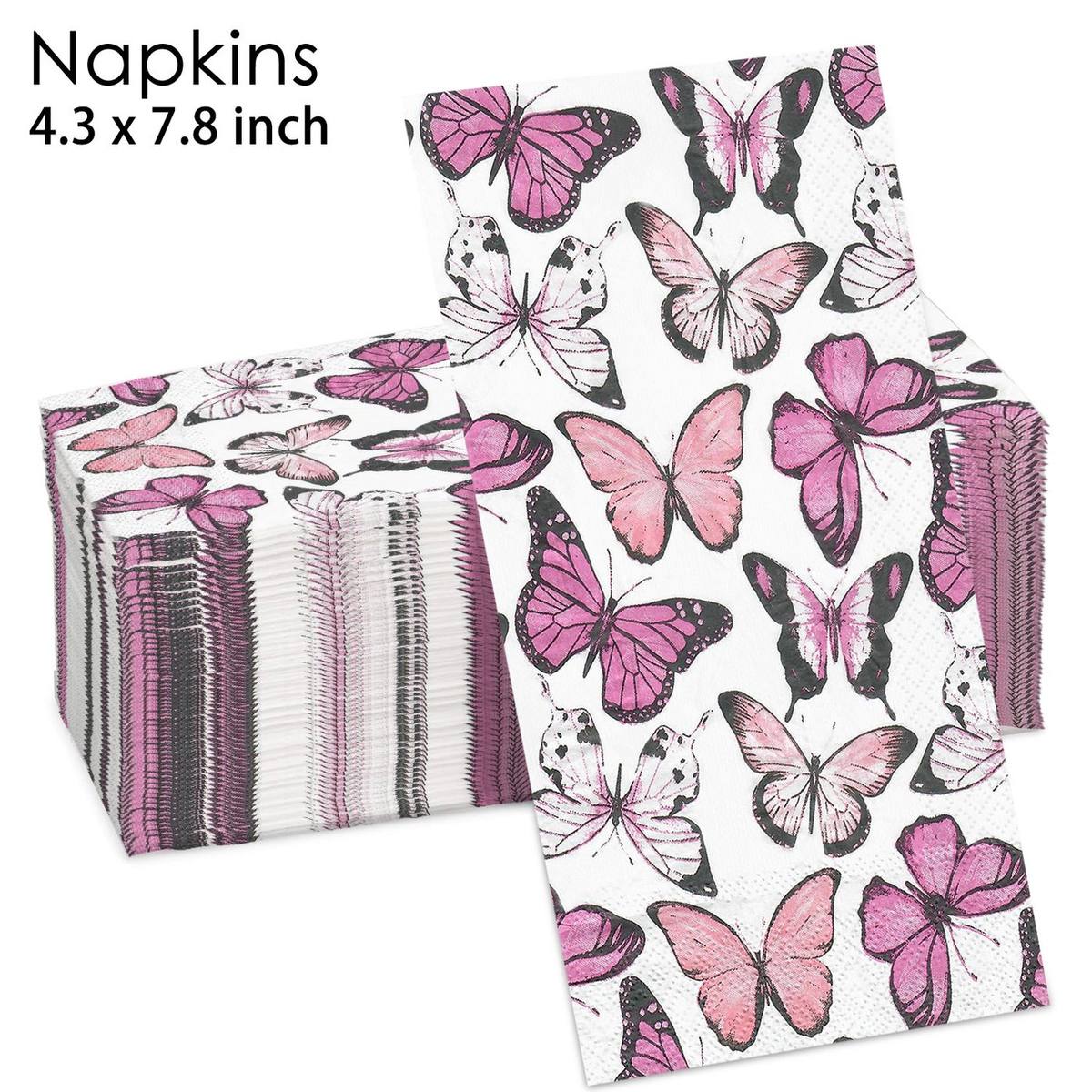 Pink Butterflies Guest Napkins