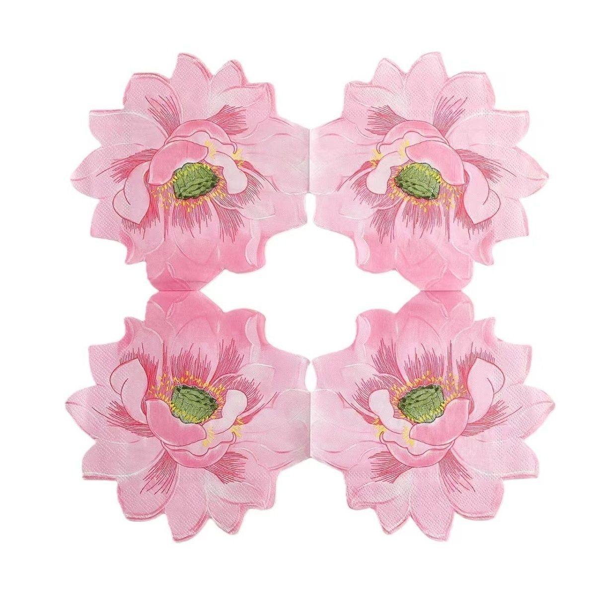 Pink Lotus Die-Cut Napkins