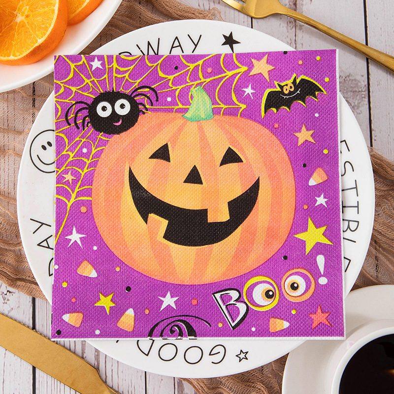 Purple Pumpkin Boo Napkins