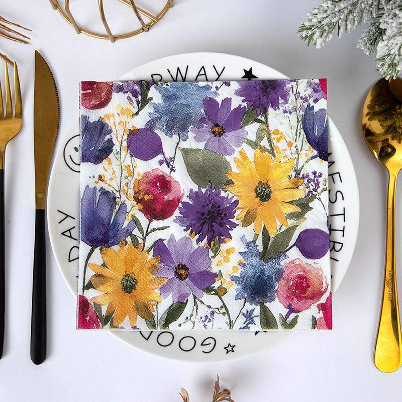 Watercolor Wildflowers Napkins