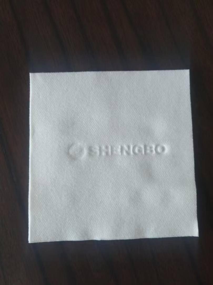 White Embossed Logo Napkins
